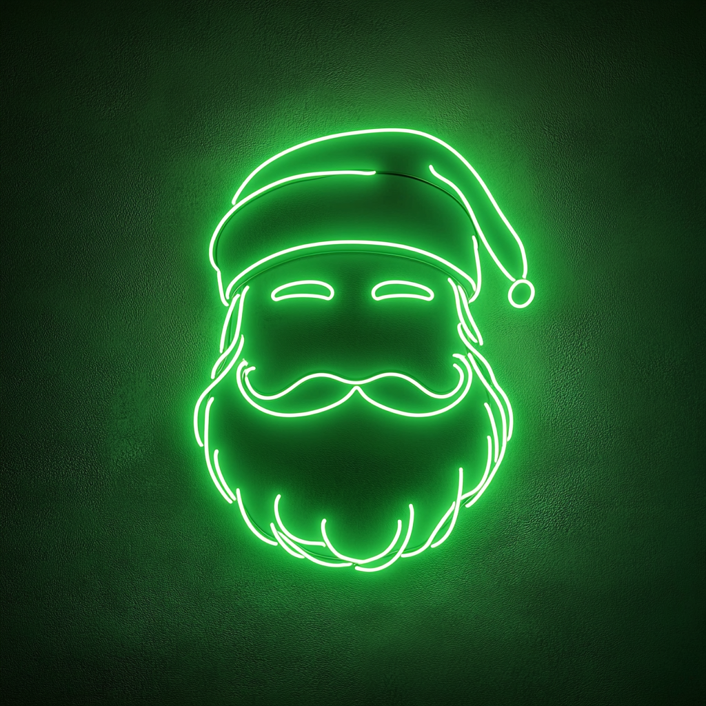 Santa - Green Neon Sign, 24 Inches