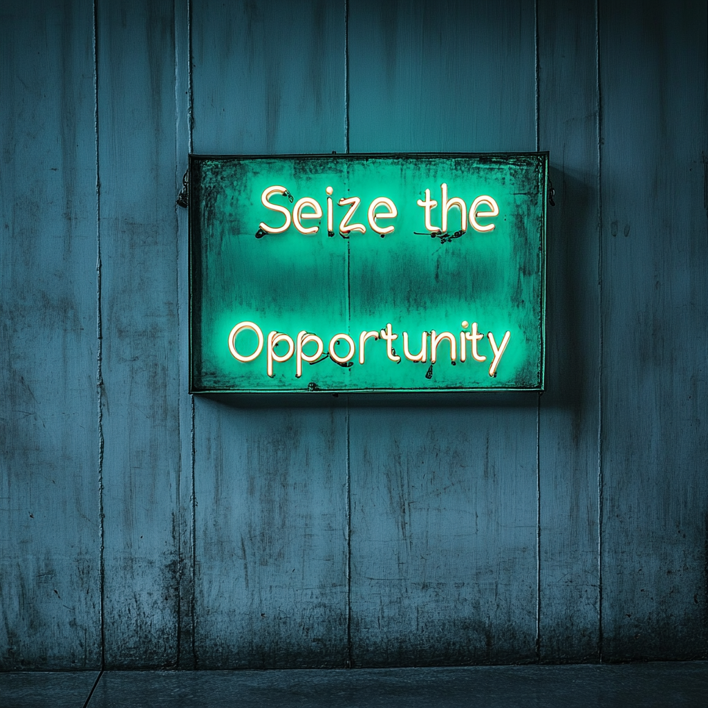 "Seize the Opportunity" - Green Neon Sign, 24 Inches