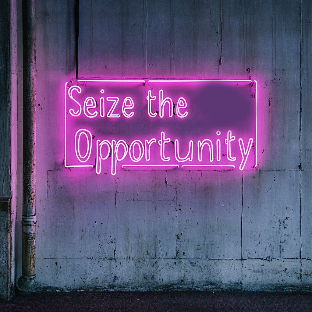 "Seize the Opportunity" - Pink Neon Sign, 24 Inches