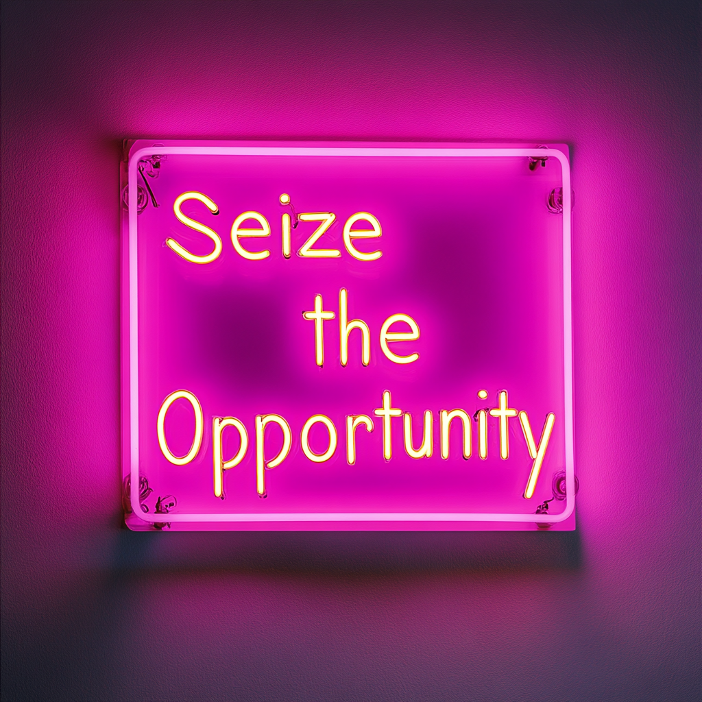 "Seize the Opportunity" - Pink Neon Sign, 24 Inches