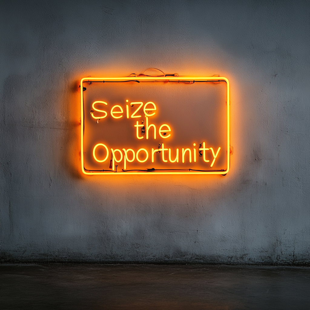 "Seize the Opportunity" - Yellow Neon Sign, 24 Inches
