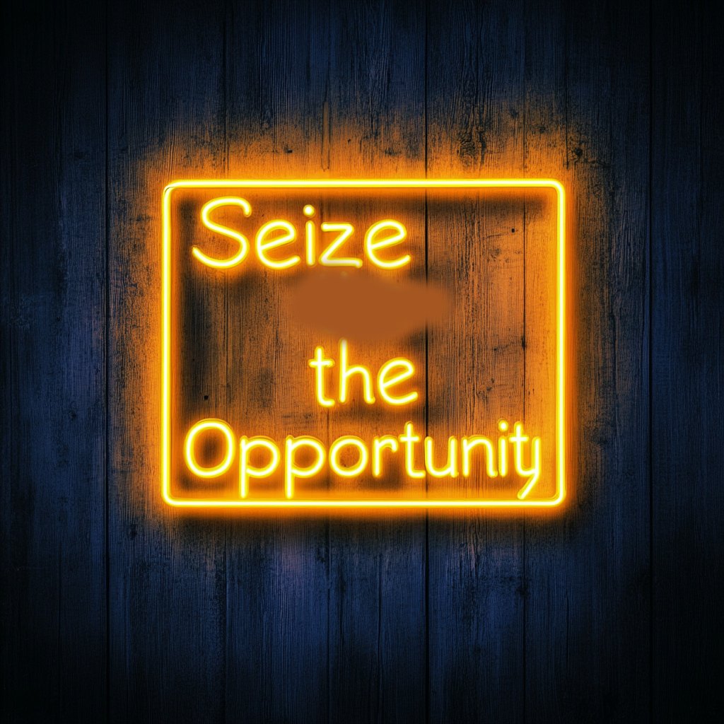 "Seize the Opportunity" - Yellow Neon Sign, 24 Inches