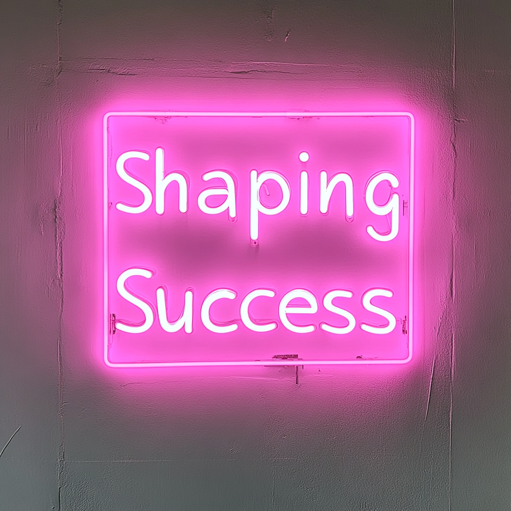 "Shaping Success" - Pink Neon Sign, 24 Inches