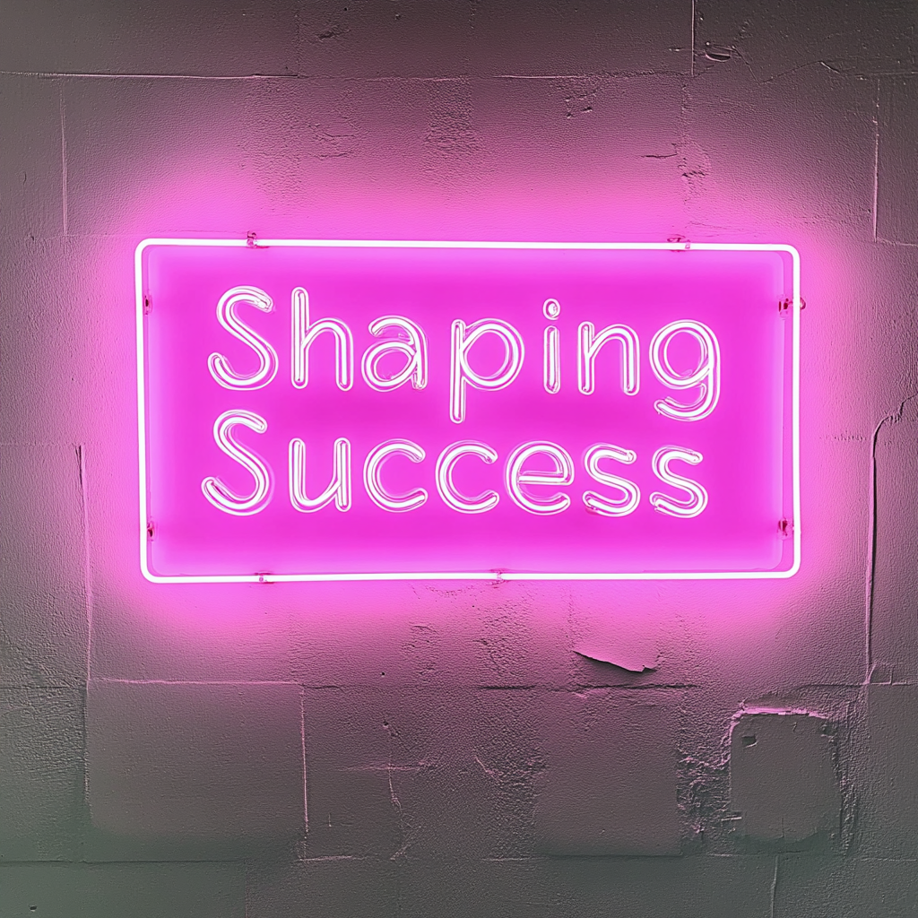 "Shaping Success" - Pink Neon Sign, 24 Inches