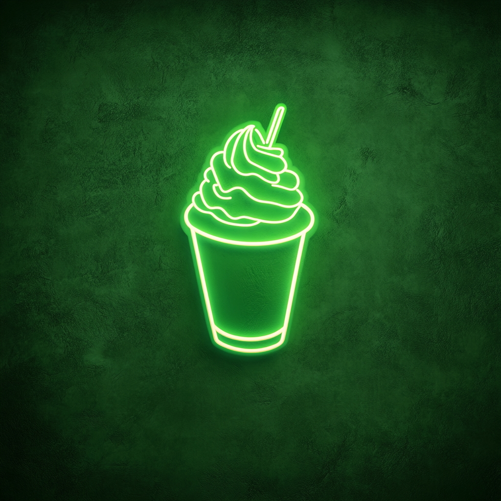 Shaved Ice Cup - Green Neon Sign, 24 Inches