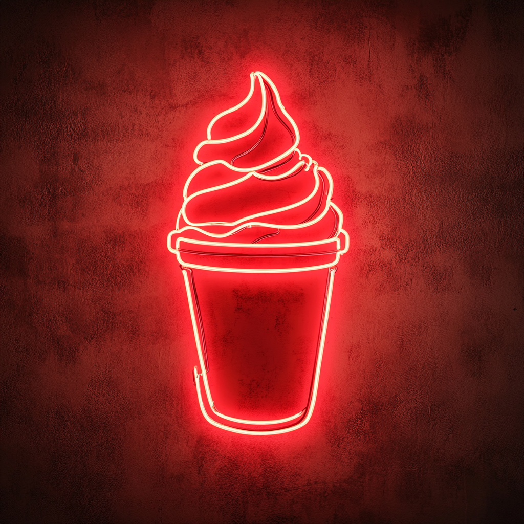 Shaved Ice Cup - Red Neon Sign, 24 Inches
