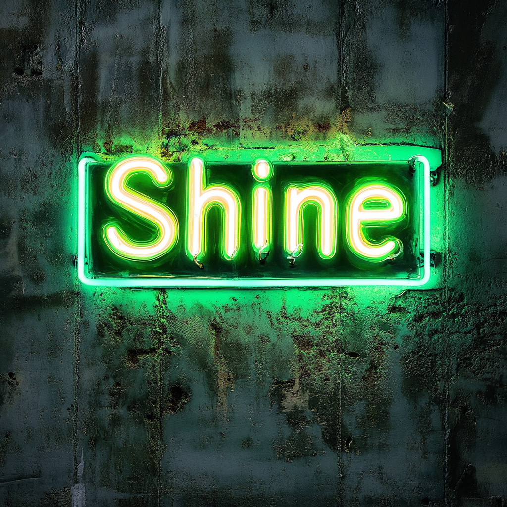 Shine - Green Neon Sign, 18 Inches