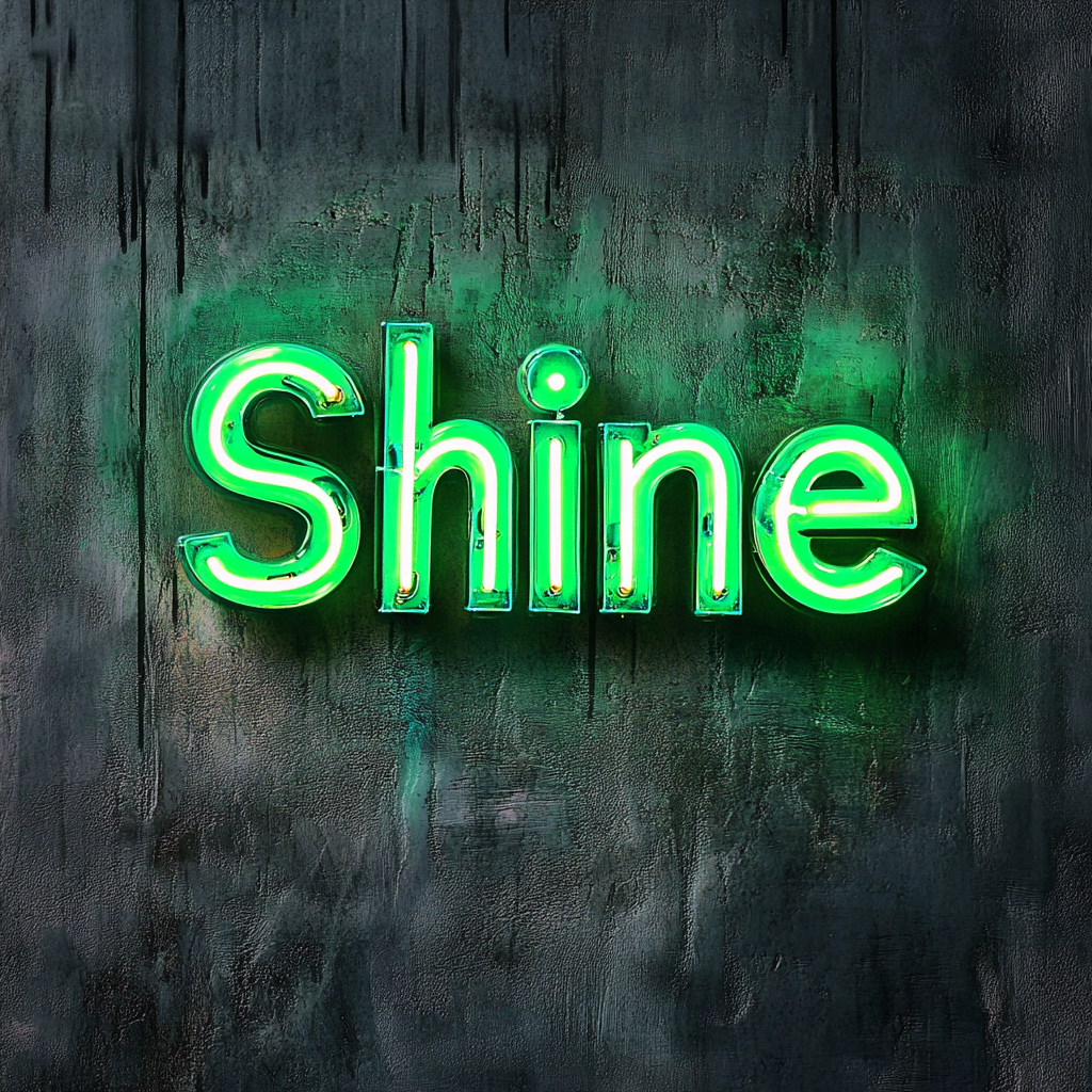 Shine - Green Neon Sign, 18 Inches