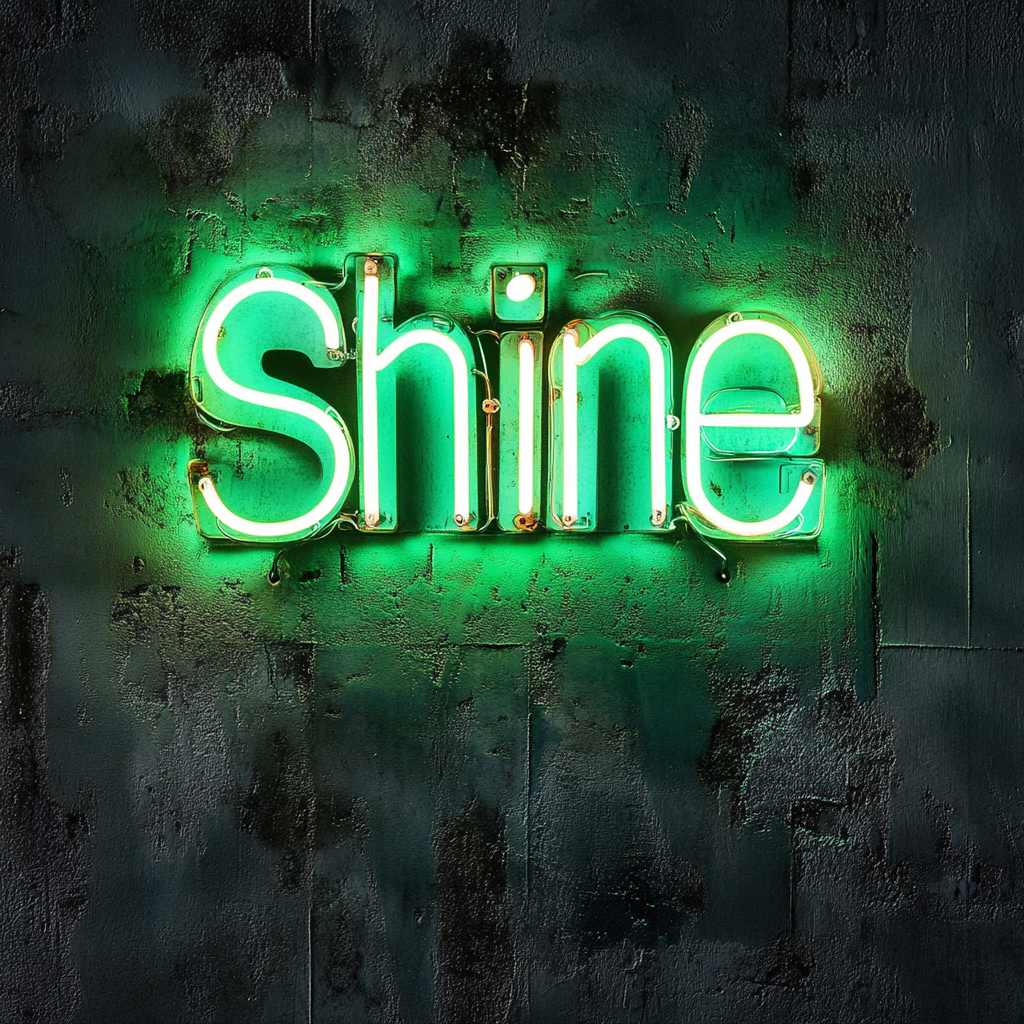 Shine - Green Neon Sign, 18 Inches