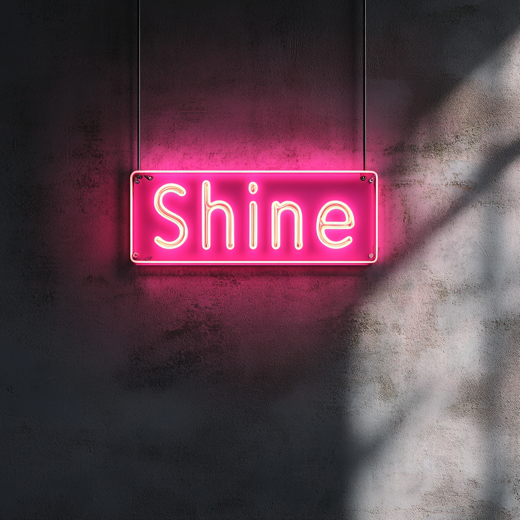 Shine - Pink Neon Sign, 18 Inches