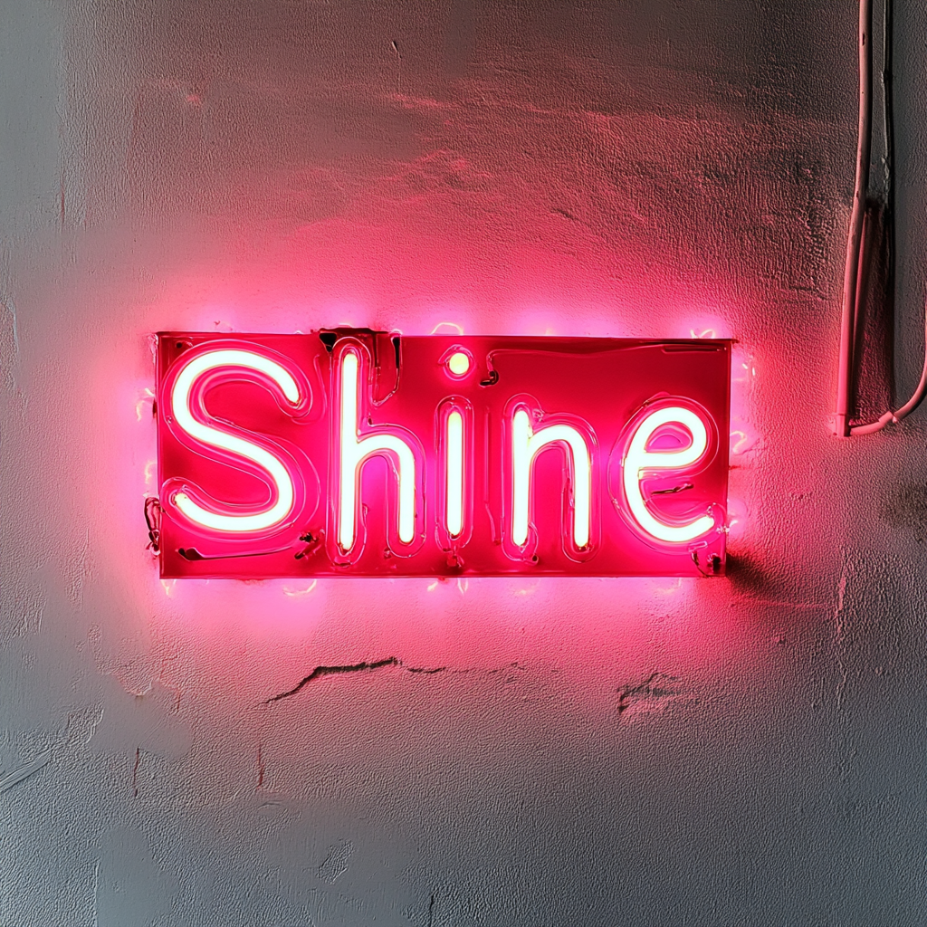 Shine - Pink Neon Sign, 18 Inches