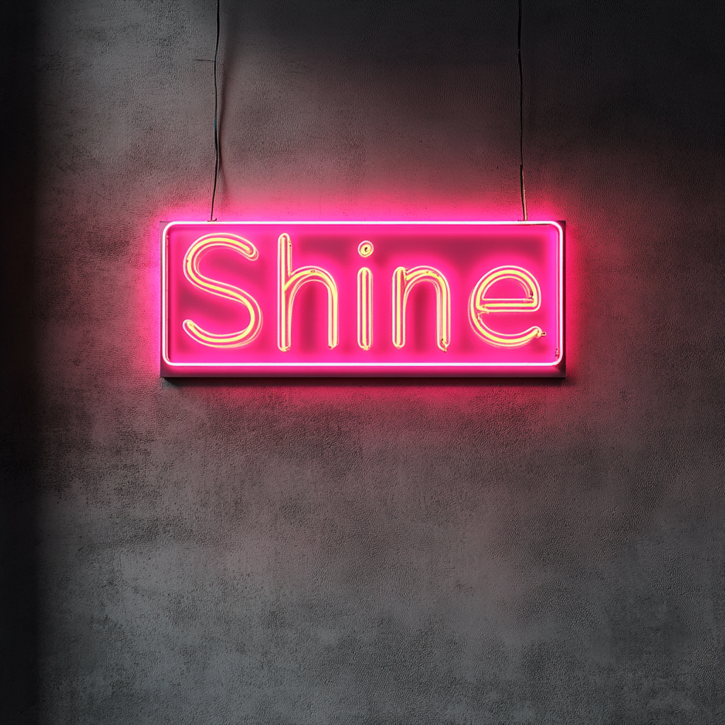 Shine - Pink Neon Sign, 24 Inches