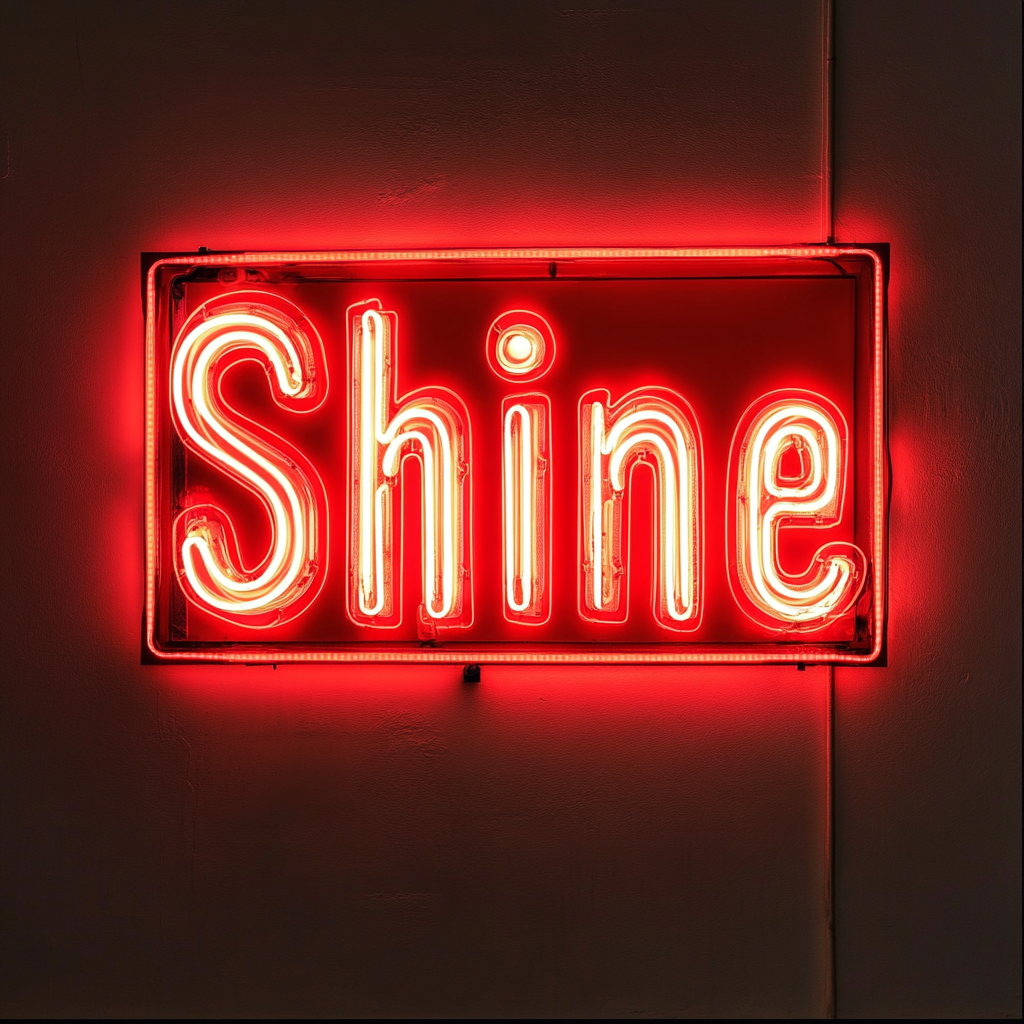 Shine - Red Neon Sign, 18 Inches