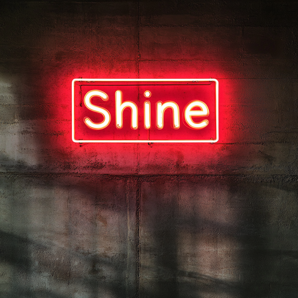 Shine - Red Neon Sign, 18 Inches