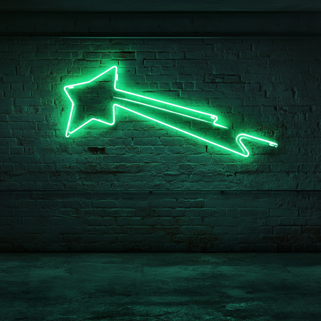Shooting Star - Green Neon Sign, 24 Inches