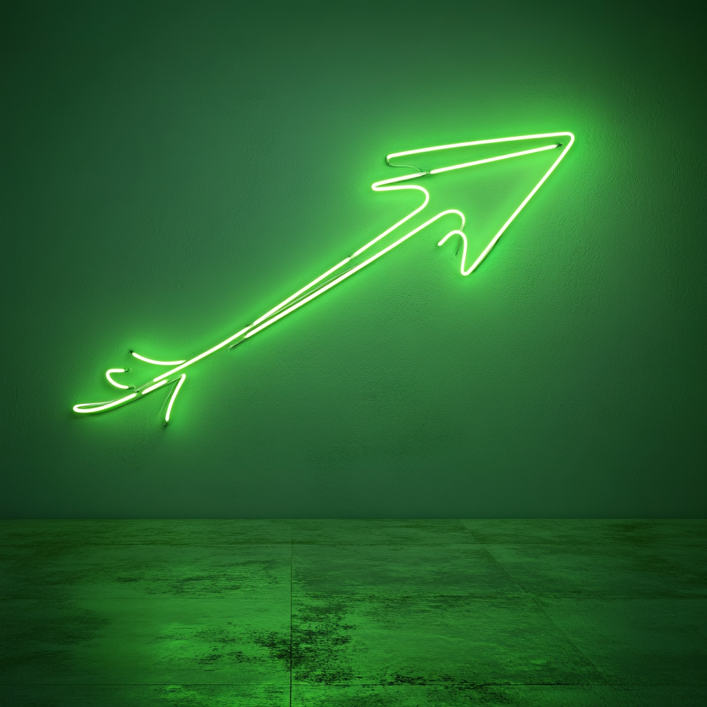 Shooting Star with Tail - Green Neon Sign, 24 Inches