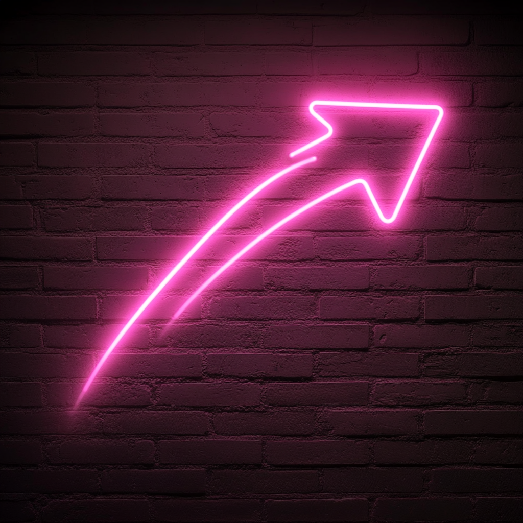 Shooting Star with Tail - Pink Neon Sign, 24 Inches