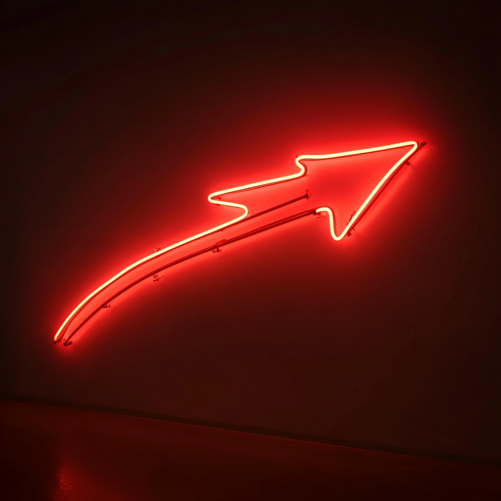 Shooting Star with Tail - Red Neon Sign, 24 Inches