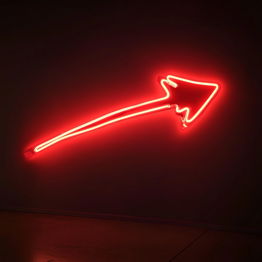 Shooting Star with Tail - Red Neon Sign, 18 Inches