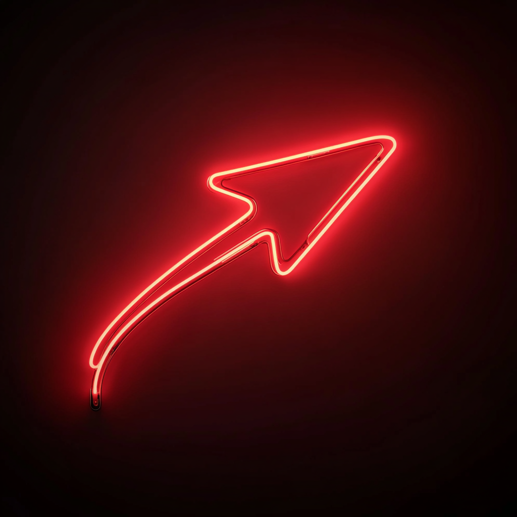 Shooting Star with Tail - Red Neon Sign, 24 Inches