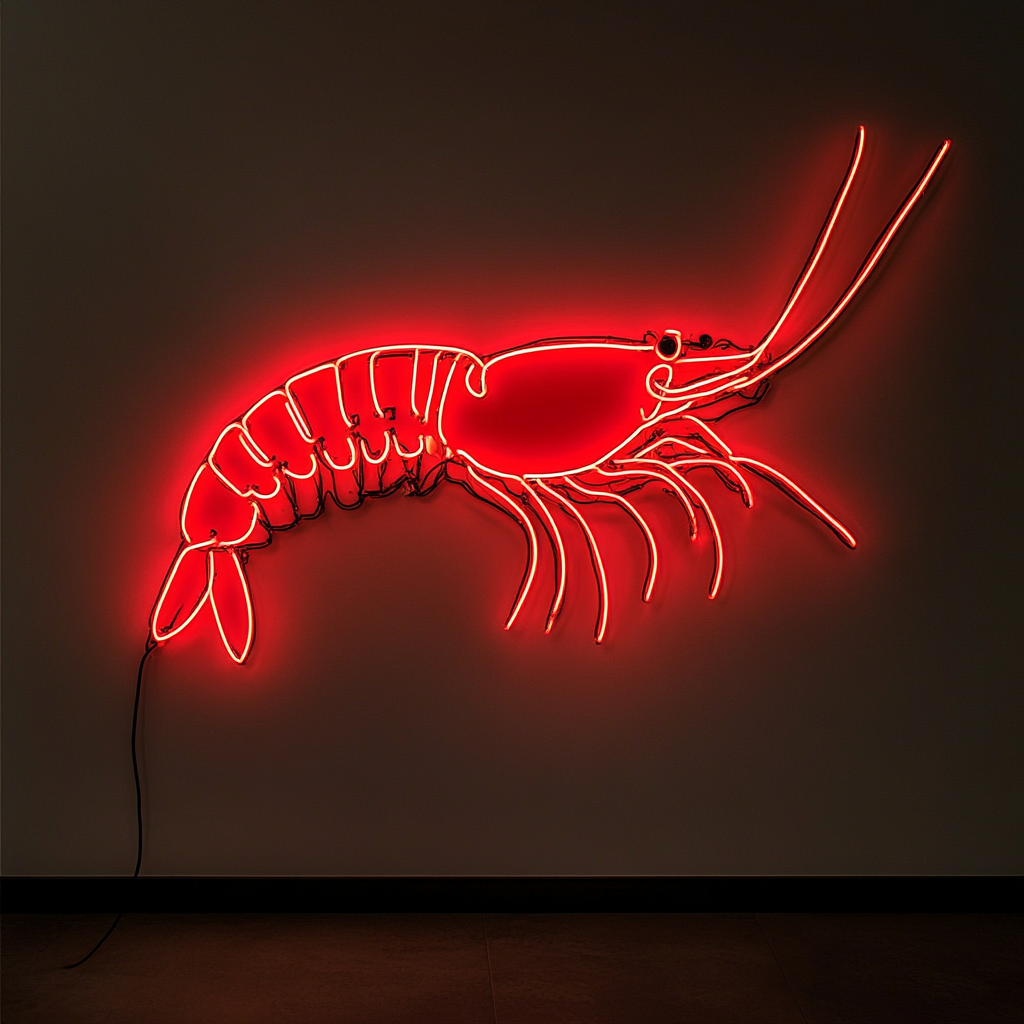Shrimp - Red Neon Sign, 24 Inches