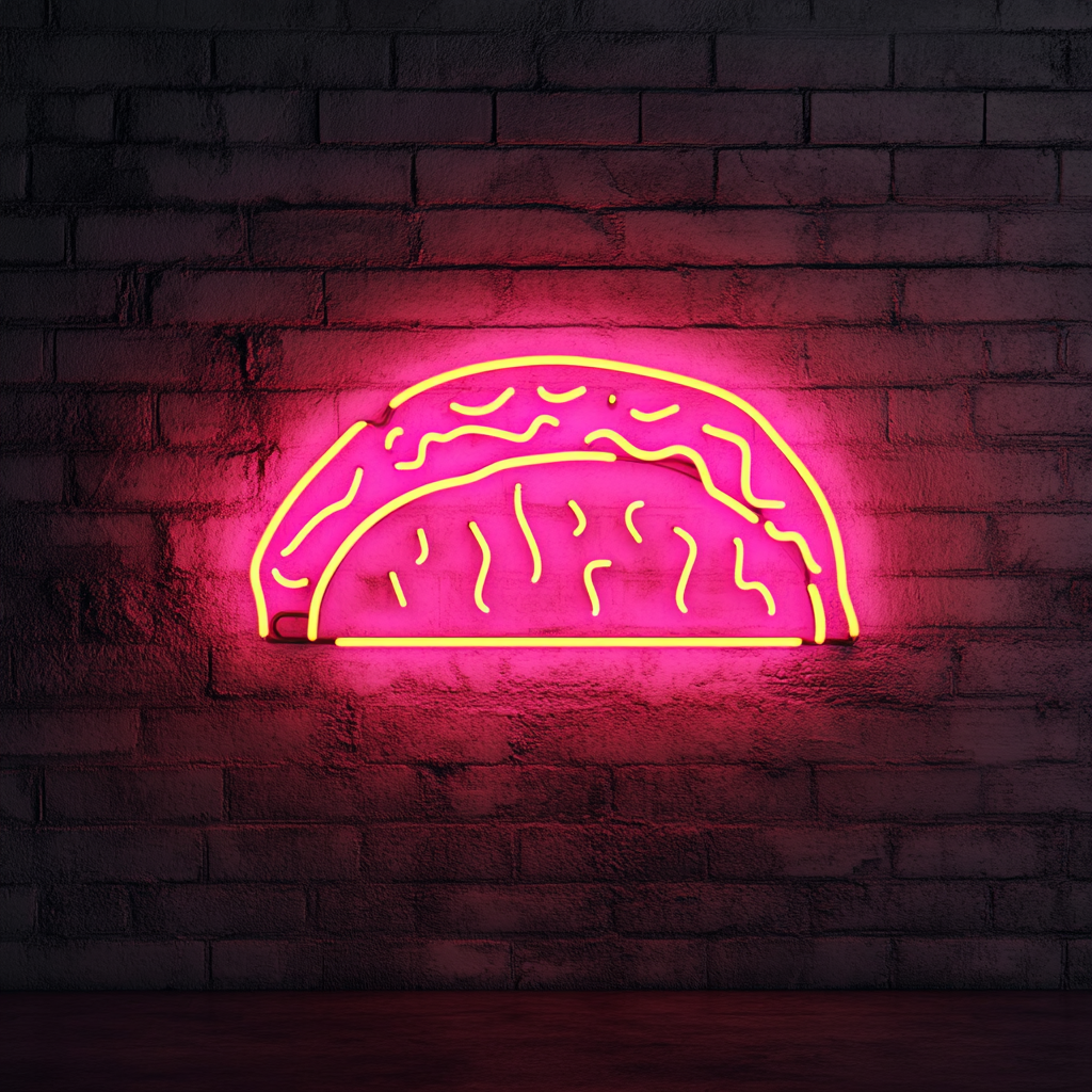 Sizzling Tacos - Pink Neon Sign, 24 Inches