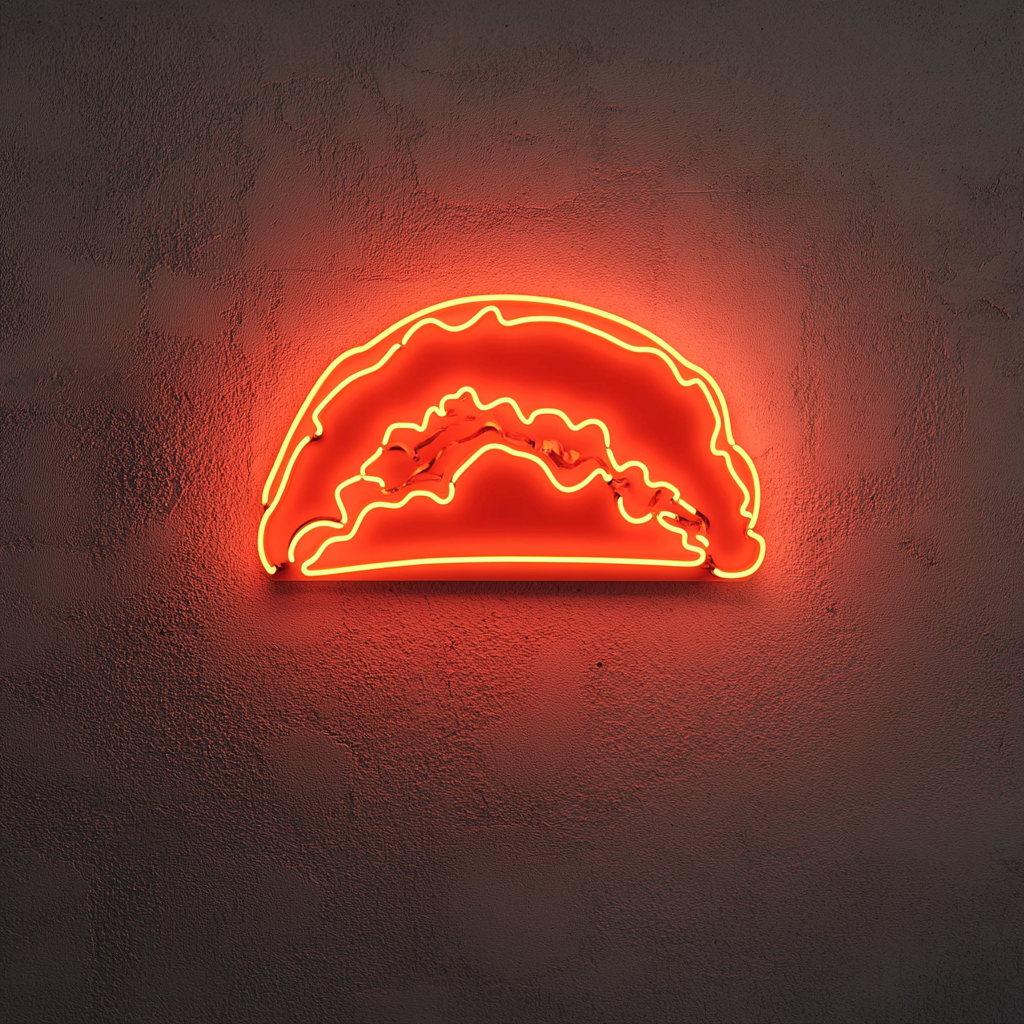 Sizzling Tacos - Red Neon Sign, 18 Inches