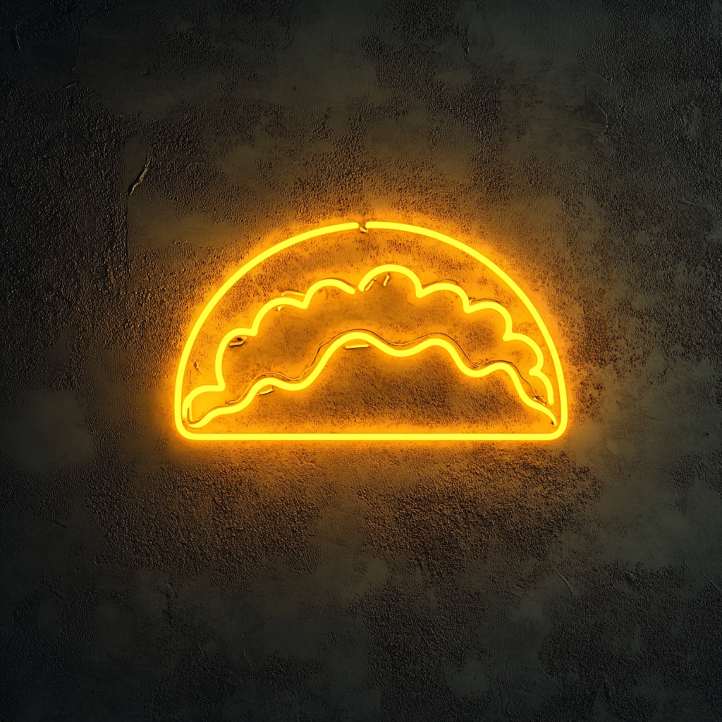 Sizzling Tacos - Yellow Neon Sign, 24 Inches