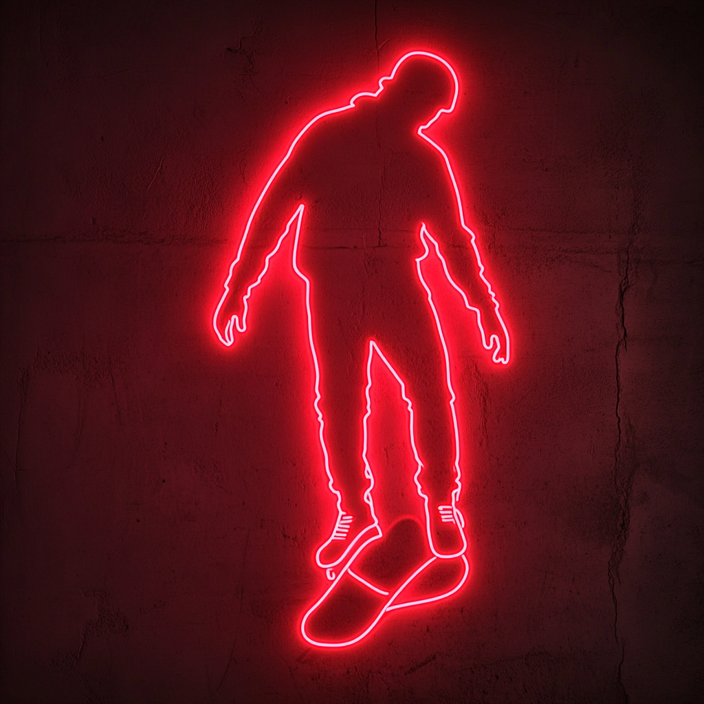 Skateboard - Red Neon Sign, 24 Inches