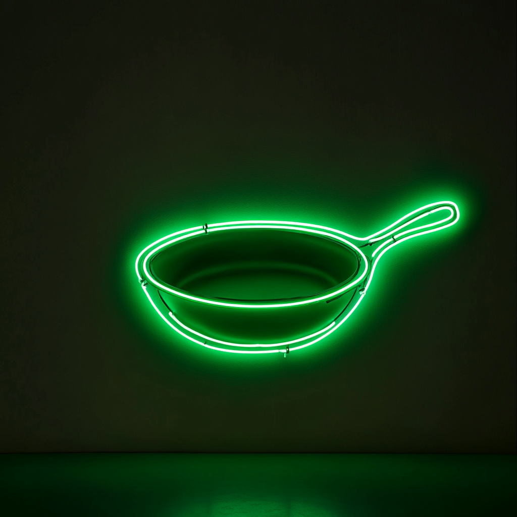 Skillet - Green Neon Sign, 18 Inches