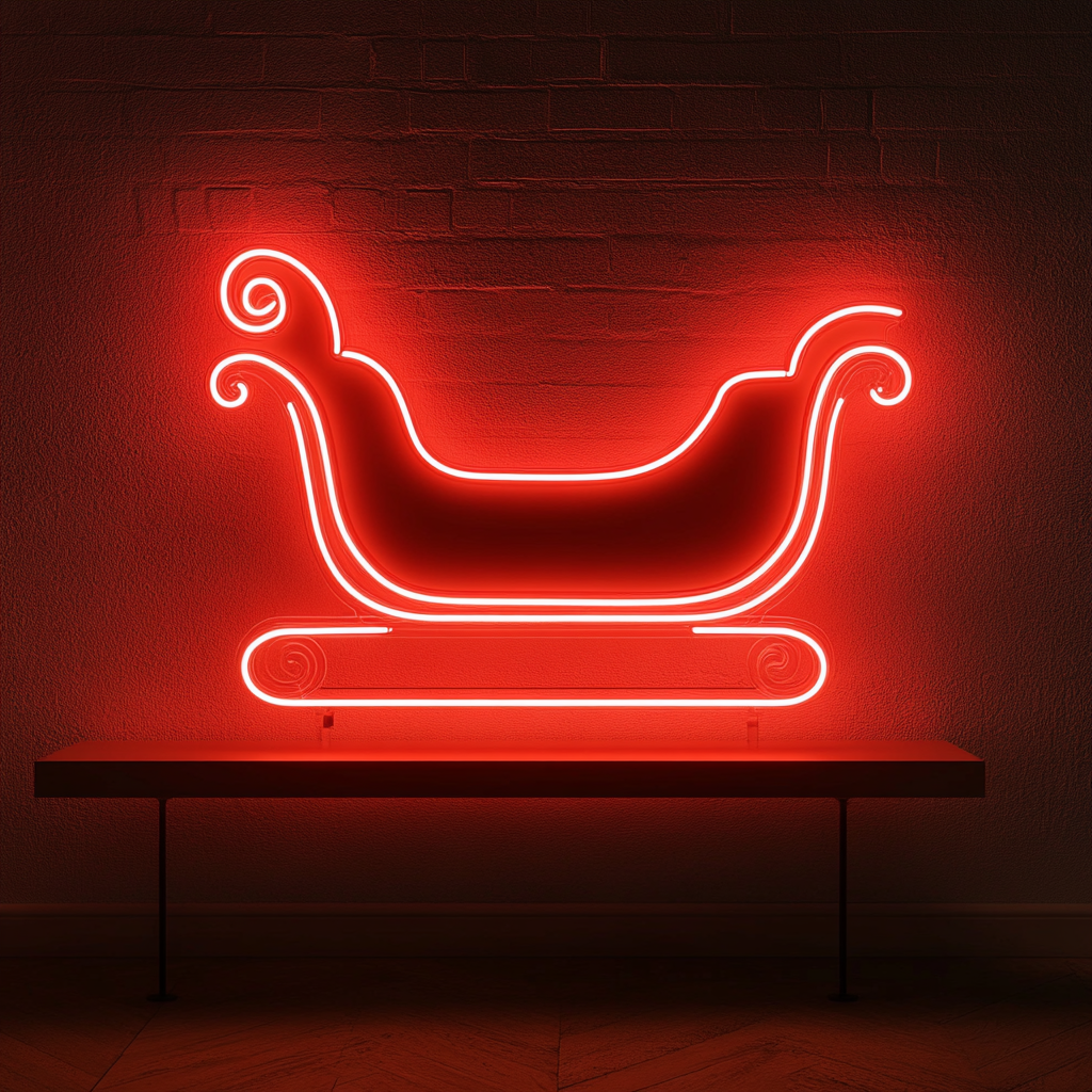 Sleigh - Red Neon Sign, 18 Inches