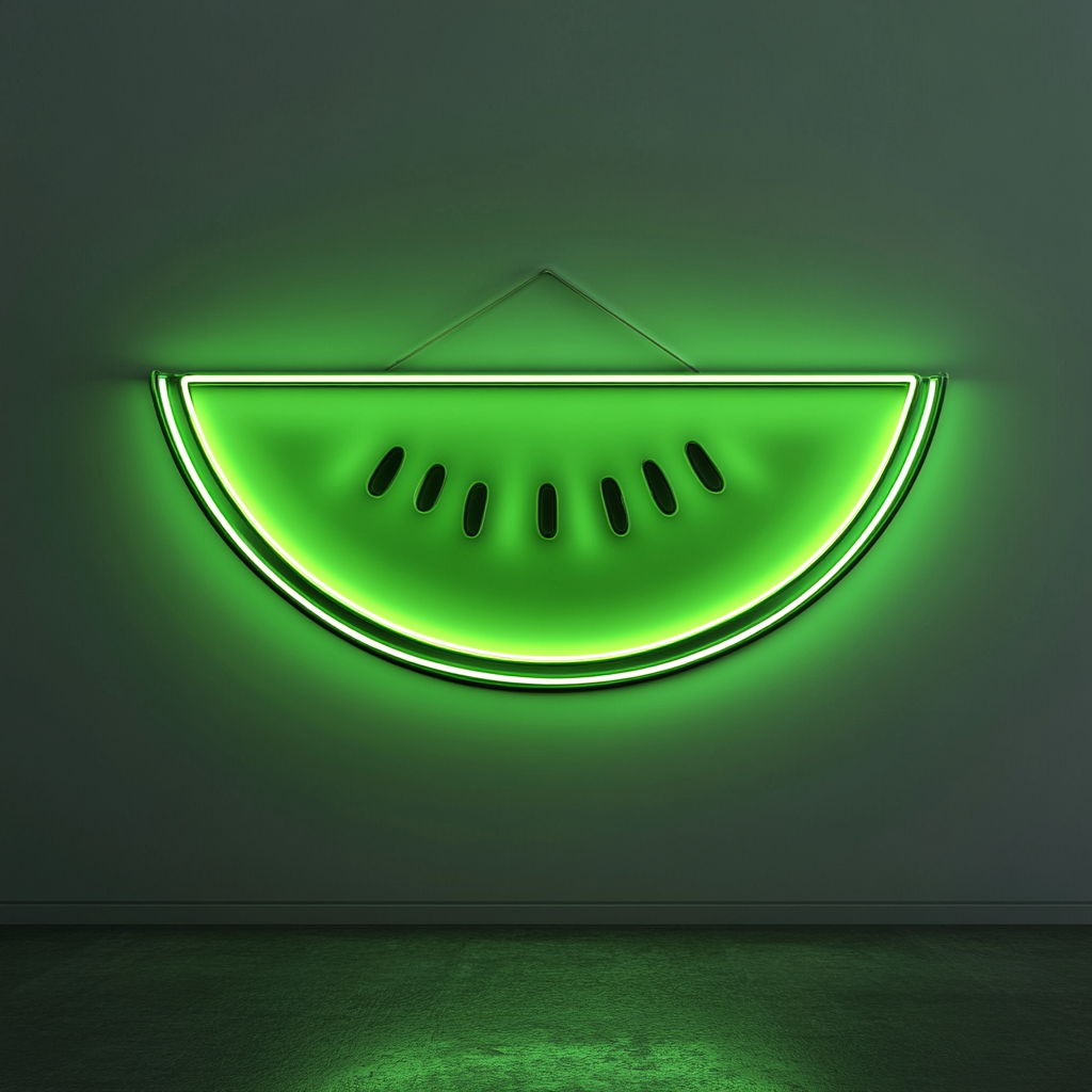 Sliced Melon - Green Neon Sign, 18 Inches