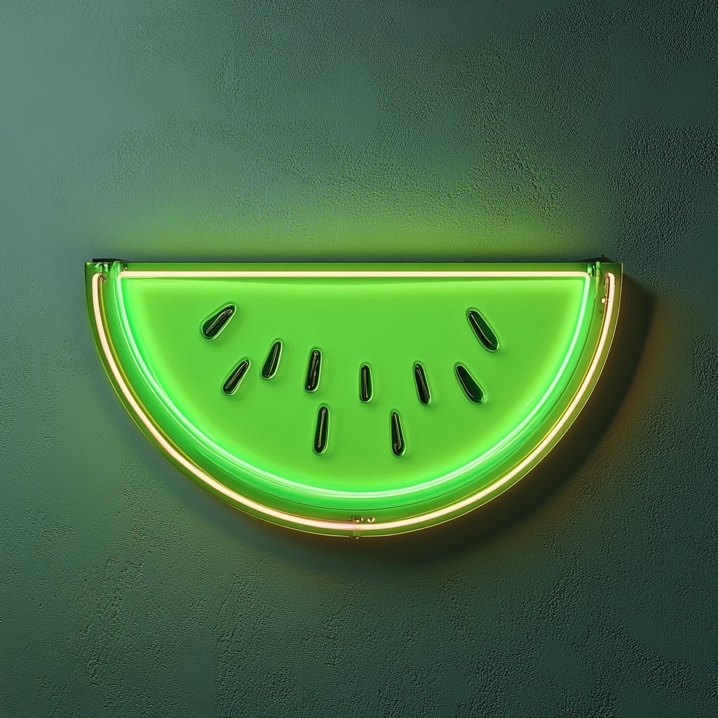 Sliced Melon - Green Neon Sign, 24 Inches