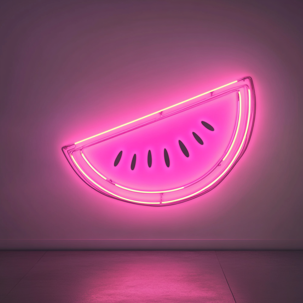 Sliced Melon - Pink Neon Sign, 24 Inches