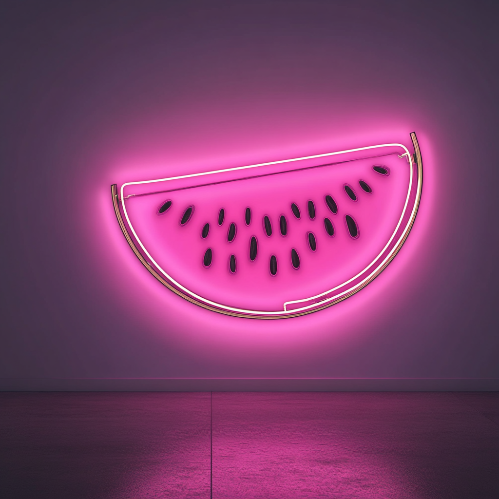 Sliced Melon - Pink Neon Sign, 18 Inches