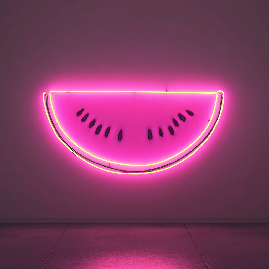 Sliced Melon - Pink Neon Sign, 24 Inches