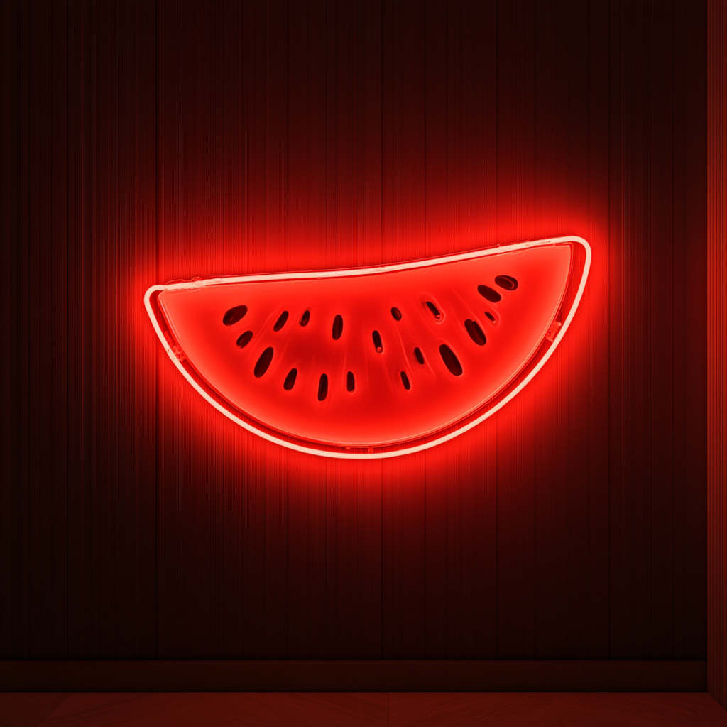 Sliced Melon - Red Neon Sign, 24 Inches