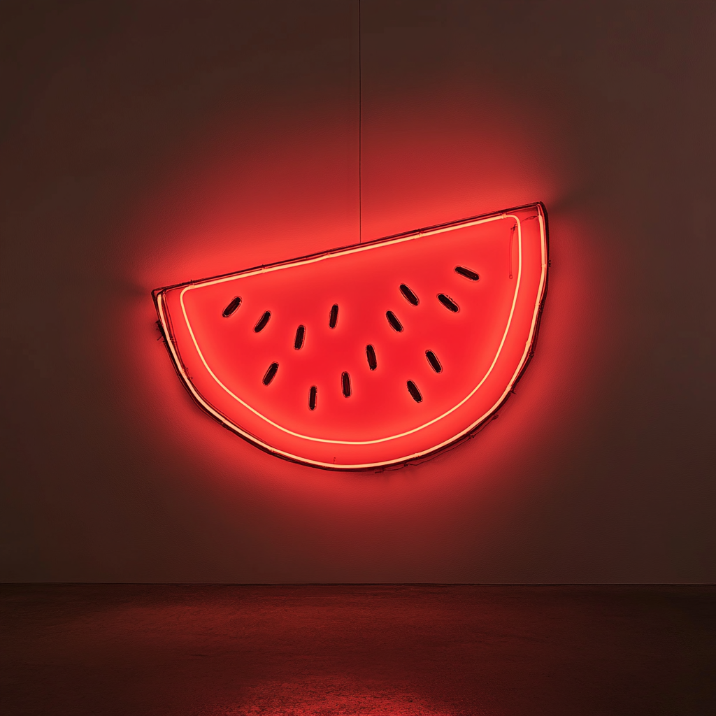 Sliced Melon - Red Neon Sign, 24 Inches