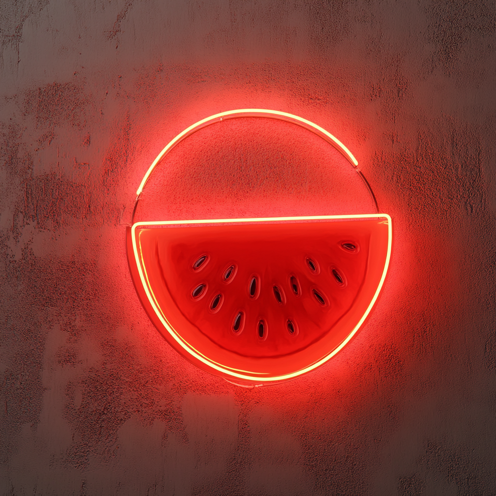 Sliced Melon - Red Neon Sign, 24 Inches