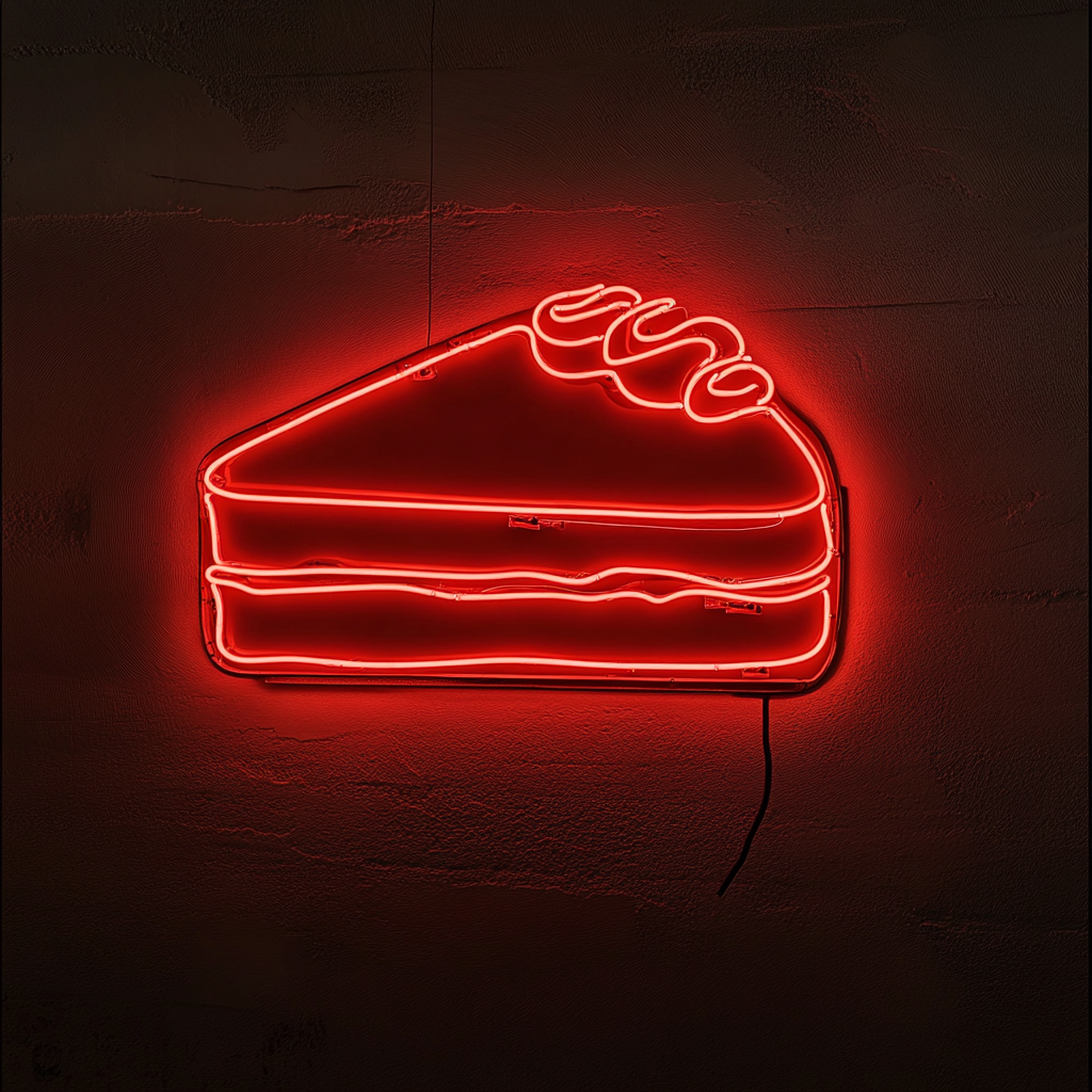 Slice of Cake - Red Neon Sign, 24 Inches
