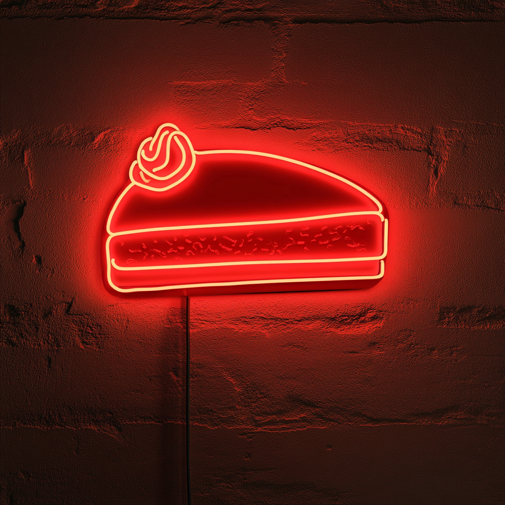 Slice of Cake - Red Neon Sign, 18 Inches