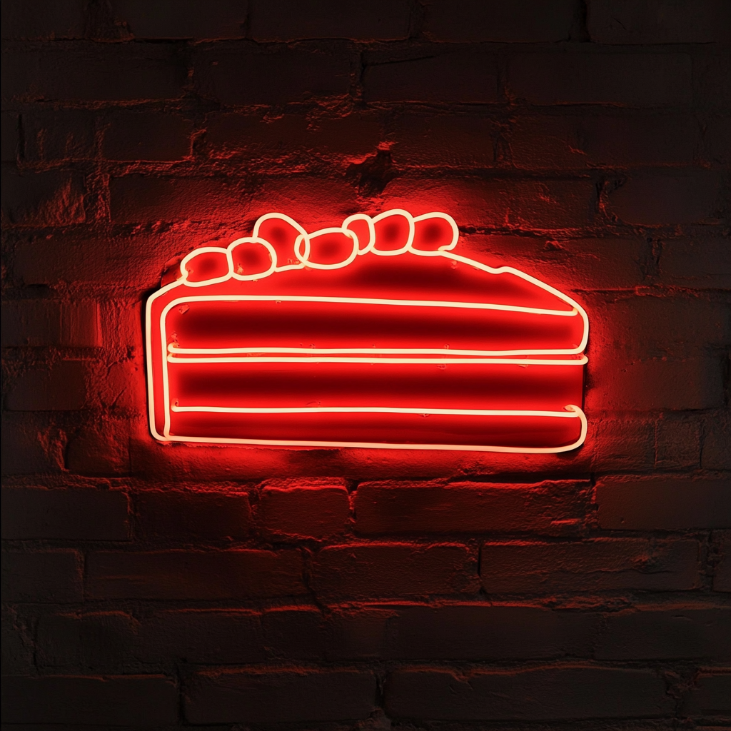 Slice of Cake - Red Neon Sign, 18 Inches