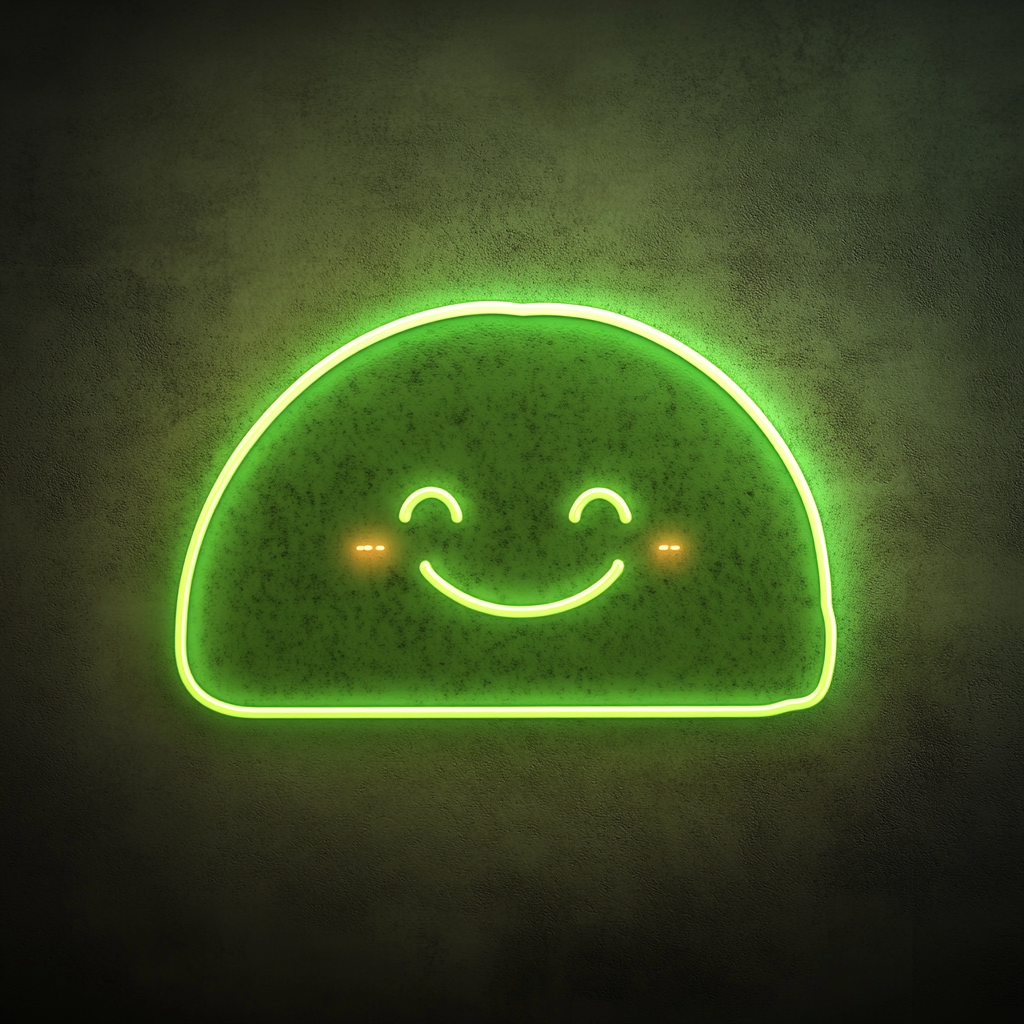 Smiling Taco - Green Neon Sign, 18 Inches