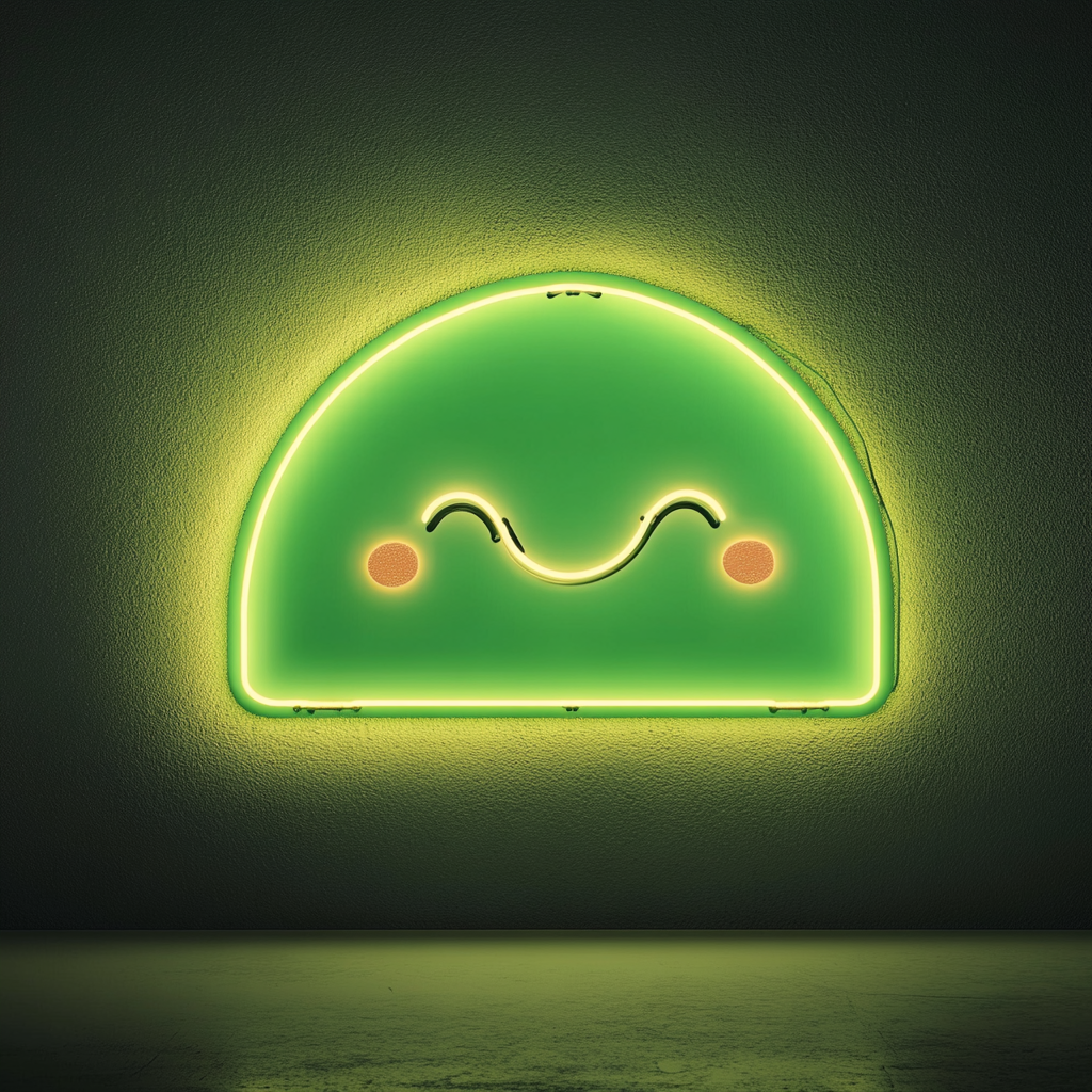 Smiling Taco - Green Neon Sign, 24 Inches
