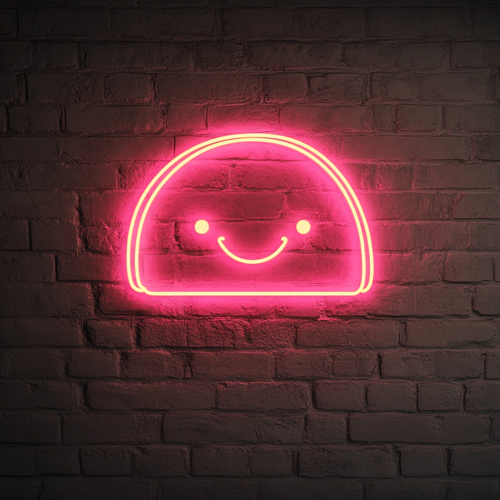 Smiling Taco - Pink Neon Sign, 18 Inches