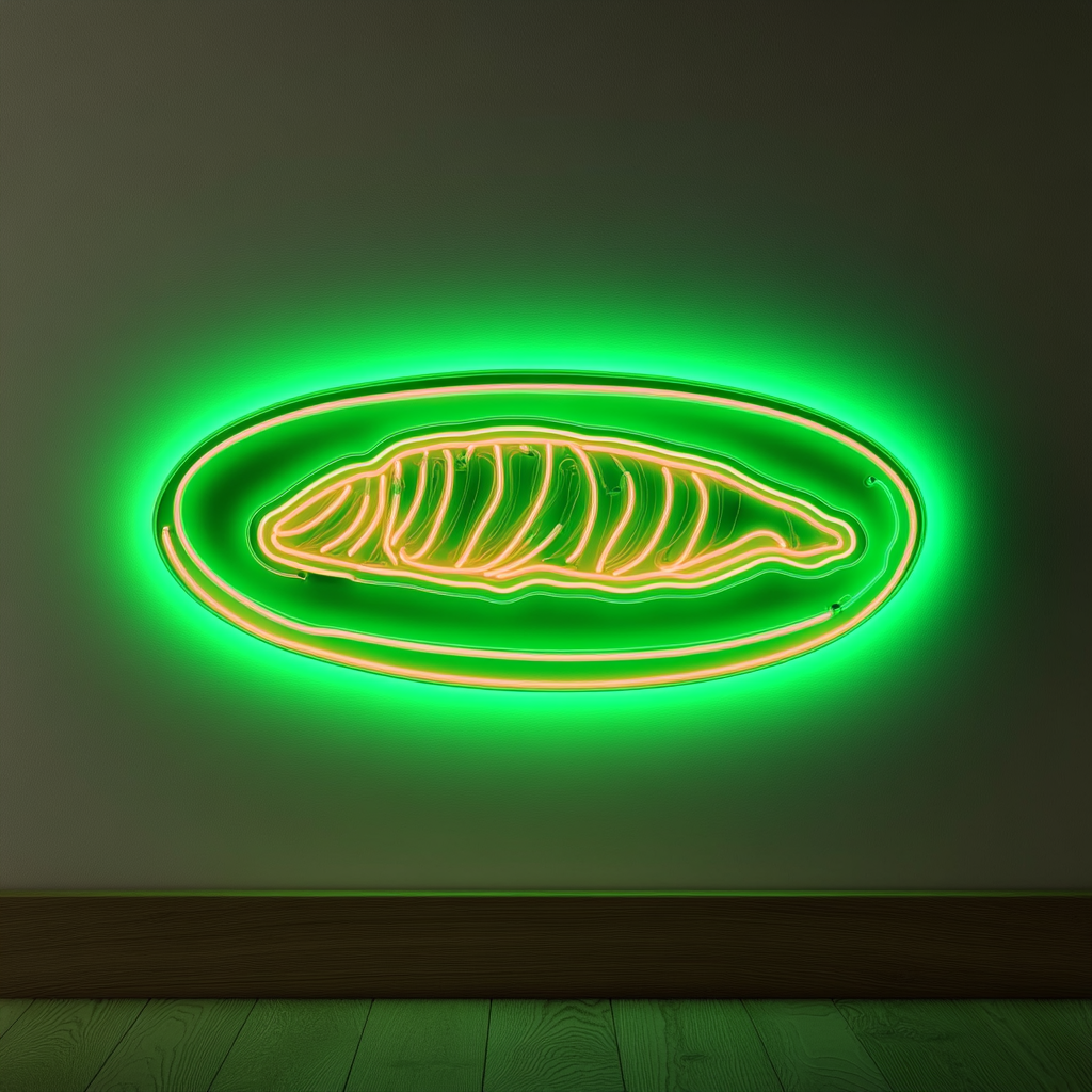 Smoked Salmon Platter - Green Neon Sign, 24 Inches