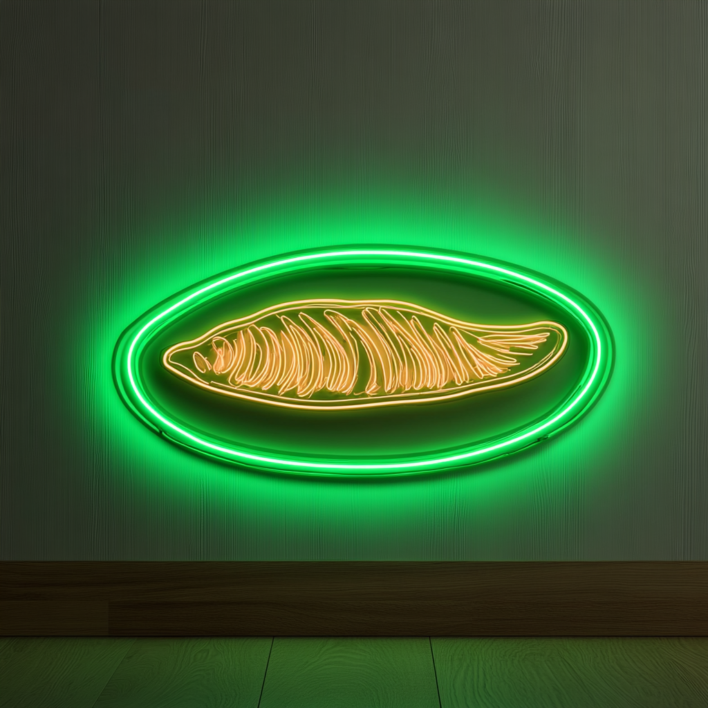 Smoked Salmon Platter - Green Neon Sign, 24 Inches