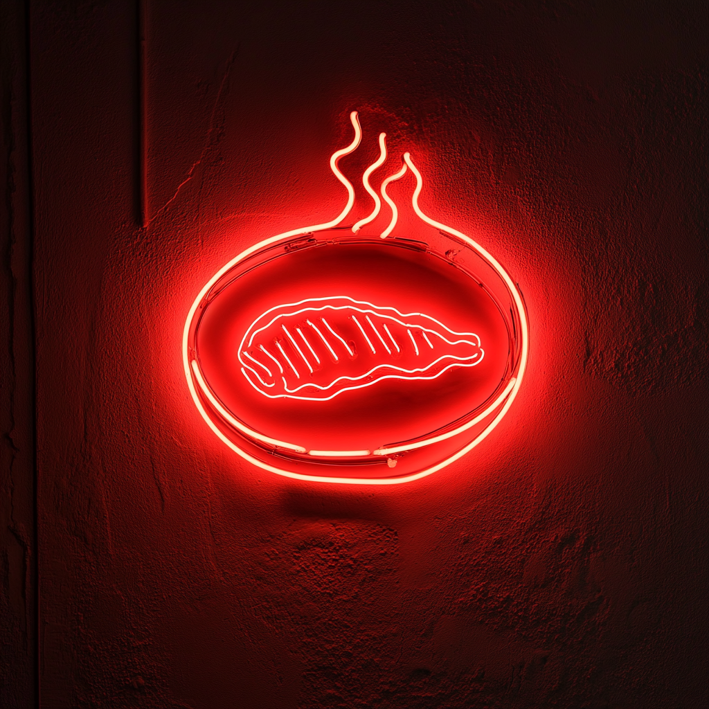 Smoked Salmon Platter - Red Neon Sign, 24 Inches
