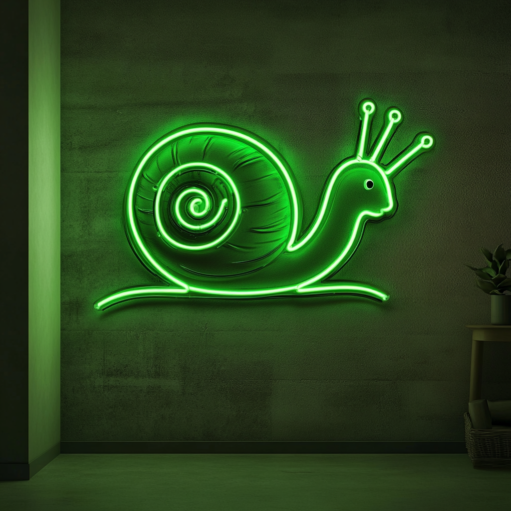 Snail - Green Neon Sign, 24 Inches