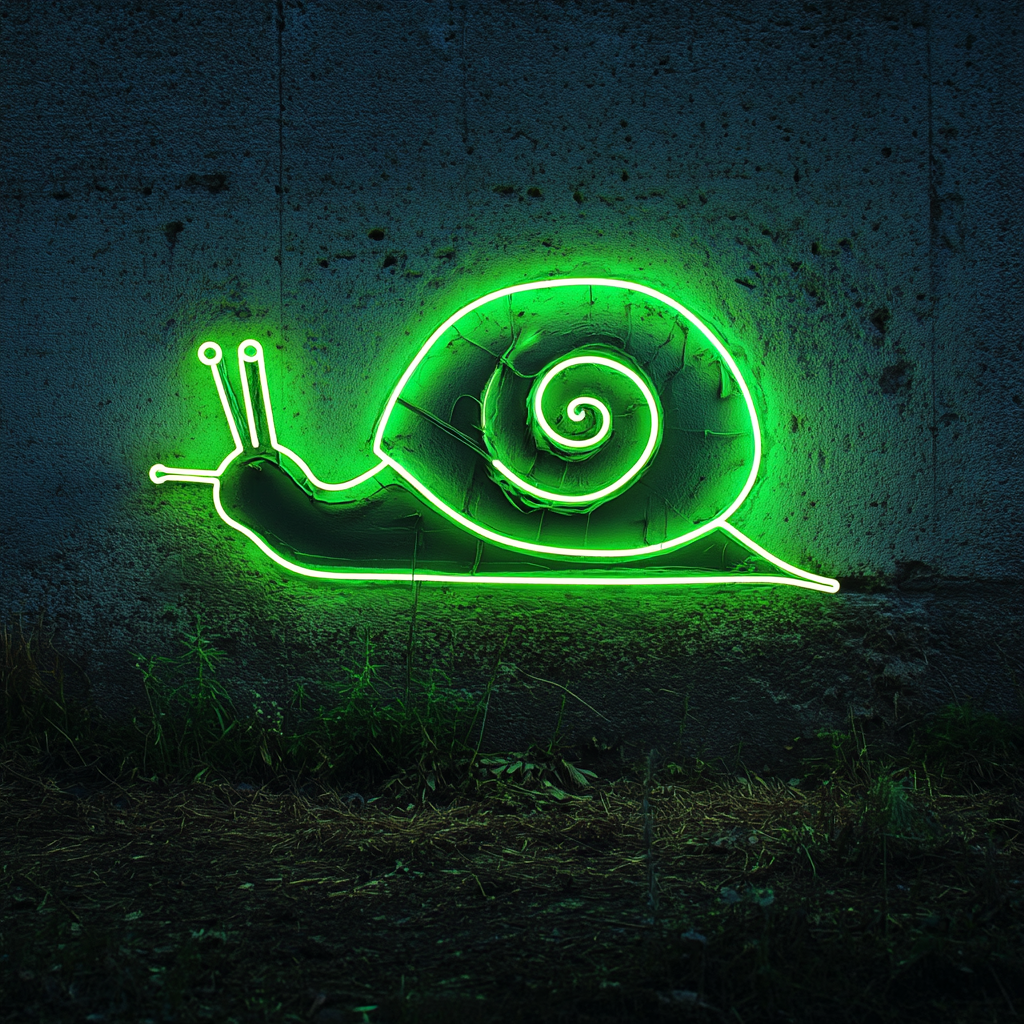 Snail - Green Neon Sign, 18 Inches